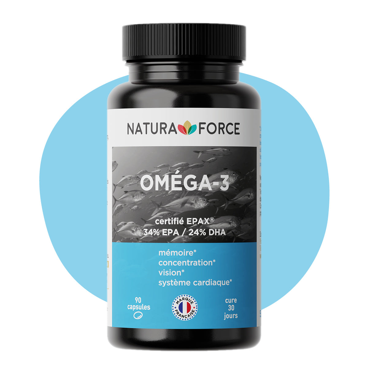 Oméga-3 huile de poisson face