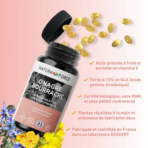 Huile onagre bourrache bio - Natura Force