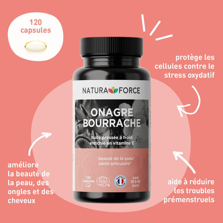 Huile onagre bourrache bio - Natura Force