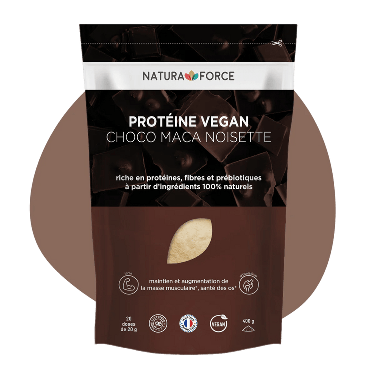 Protéine vegan chocolat maca noisette - Natura Force